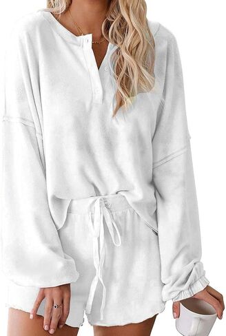Roshop st patricks day pajamas Women Ruffle Long Sleeve Sets Holiday Lucky Irish Shamrock Pjs in Saudi Arabia