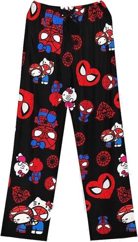 Cute Cartoon Pajama Pants for Women, Christmas Pajama Pants, Anime Sleep Pants, Family Christmas Pajamas Matchin in Saudi Arabia