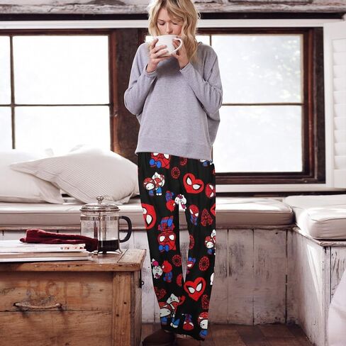 Cute Cartoon Pajama Pants for Women, Christmas Pajama Pants, Anime Sleep Pants, Family Christmas Pajamas Matchin in Saudi Arabia