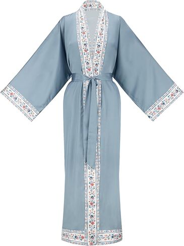Women's Kimono Robe, Lightweight Long Soft Satin Robes, Light Bathrobe Nightgown Pyjamas for Sleepwear and Loungewear in Saudi Arabia