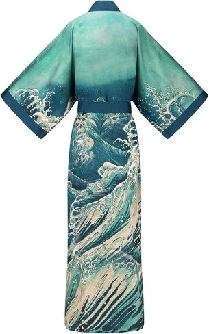 Women's Kimono Robe, Lightweight Long Soft Satin Robes, Light Bathrobe Nightgown Pyjamas for Sleepwear and Loungewear in Saudi Arabia