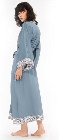 Women's Kimono Robe, Lightweight Long Soft Satin Robes, Light Bathrobe Nightgown Pyjamas for Sleepwear and Loungewear in Saudi Arabia