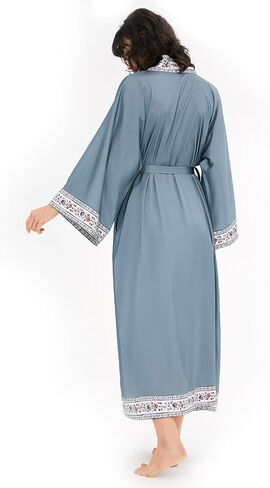 Women's Kimono Robe, Lightweight Long Soft Satin Robes, Light Bathrobe Nightgown Pyjamas for Sleepwear and Loungewear in Saudi Arabia