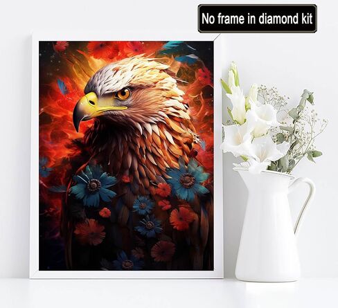 Diymood Paint by Numbers for Adults Eagle, DIY Oil Painting Flower Acrylic Paint by Number Kits for Adults Beginner for Home Wall Decor 16x20 inch in Saudi Arabia