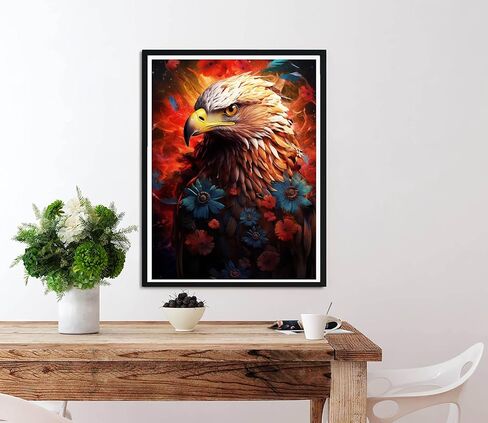 Diymood Paint by Numbers for Adults Eagle, DIY Oil Painting Flower Acrylic Paint by Number Kits for Adults Beginner for Home Wall Decor 16x20 inch in Saudi Arabia