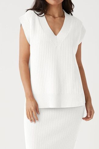 HAEOF سترة الصيف سترة للنساء 2024 عادية بلا أكمام المتضخم الخامس الرقبة كم كاب سبليت هيم مضلع تانك القمم in Kuwait