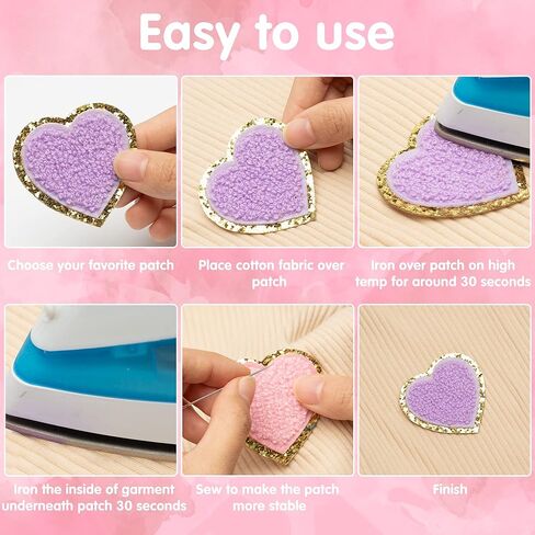 30 قطعة من رقع زين الشنيل الملونة للأطفال حديد على رقع الشنيل قوس قزح ابتسامة زهرة الركبة المطرزة على زينة DIY إكسسوار لملابس الظهر والسراويل والقبعات الجينز in Kuwait