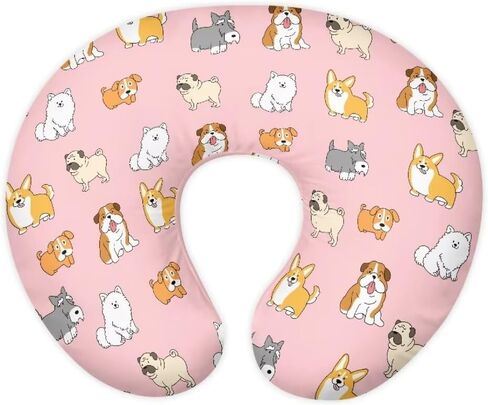 Jeiento Dachshund Nursing Pillow Covers Comfortable Pillowcase Dog Paw Print＆Bone Feeding Pillow Covers,Blue Breastfeeding Pillow Slipcover Fits Naked Nursing Pillow in Saudi Arabia