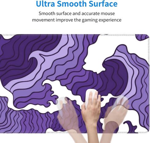 Japanese Purple Wave Large Mouse Pad XL Extended Gaming Mouse Pad Mat Desk Pad with Stitched Edge,Full Desk Mousepad for Office,Computer,Keyboard 31.5 X 11.8 Inch (Japanese Purple White Wave) in Saudi Arabia