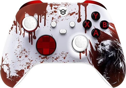 وحدة تحكم لاسلكية HEXGAMING ADVANCE لأجهزة Xbox Series X & S، وXbox One، وWindows 7/8/10-4، أزرار خلفية قابلة لإعادة التعيين - إيقاف المشغلات - أعواد الإبهام القابلة للتبديل - Blood Zombie in Kuwait