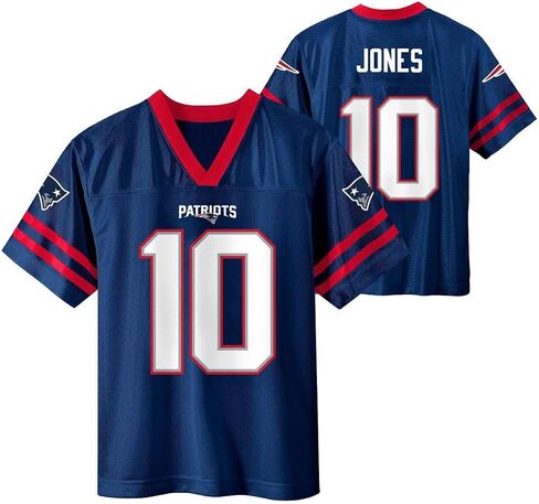قميص Mac Jones New England Patriots #10 Navy Kids Youth 4-20 Team Color Home Player Jersey in Saudi Arabia