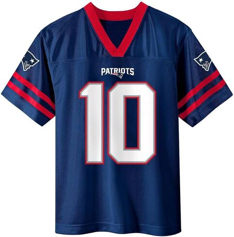 قميص Mac Jones New England Patriots #10 Navy Kids Youth 4-20 Team Color Home Player Jersey in Saudi Arabia