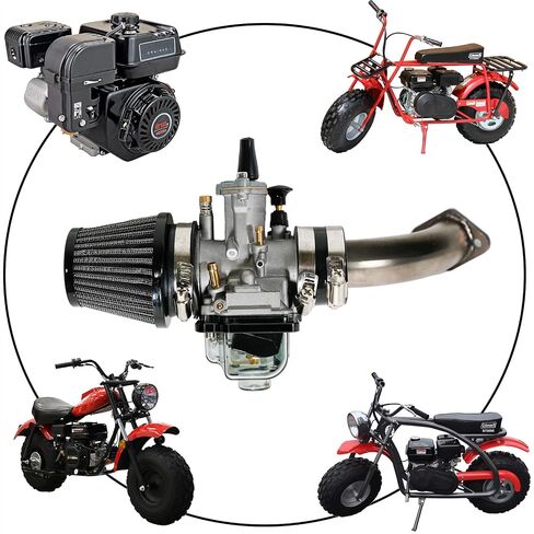 PWK24 Carburator مع مجموعة منحنيات متعددة الأداء لسباقات السباق منزلق Carb Kit لـ Predator 212cc GX200 Coleman Baja CT200U BT200X Mini Bike 196 Clones Engine، KT196 Go kart (Rage Red) in Saudi Arabia