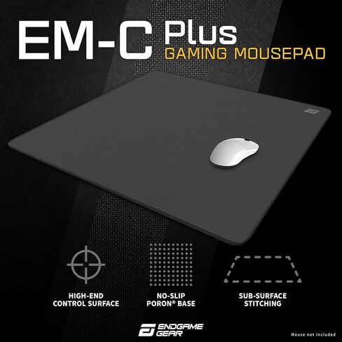 لوحة ماوس ENDGAME GEAR EM-C Series L، سطح ألعاب FPS، حواف مخيطة، سطح قماش منسوج، قاعدة بورون يابانية، 490 مم × 410 مم × 3 مم، أسود in Saudi Arabia