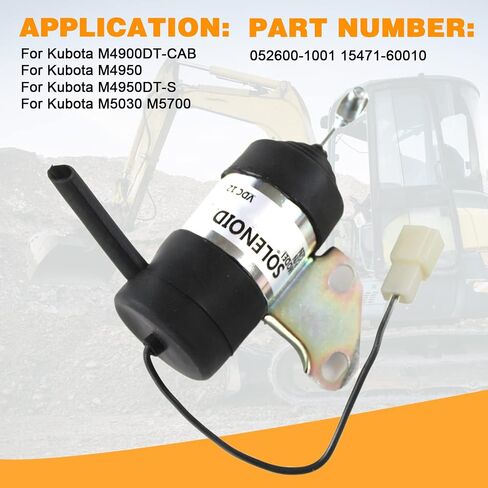 SINOCMP 15471-60010 052600-1001 قطع الديزل 052600-1000 12 فولت الملف اللولبي لوقف الوقود لجرار كوبوتا دينسو كوبوتا in Saudi Arabia