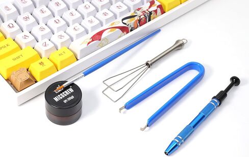 مجموعات تشحيم لوحة المفاتيح 5 قطع تحتوي على شحم GPL 205G0 0.17 أونصة، فرشاة تشحيم لحامل غطاء المفتاح وأداة سحب للمفاتيح، مادة تشحيم مفاتيح عالمية لمفاتيح لوحة المفاتيح الميكانيكية ومثبتها in Kuwait