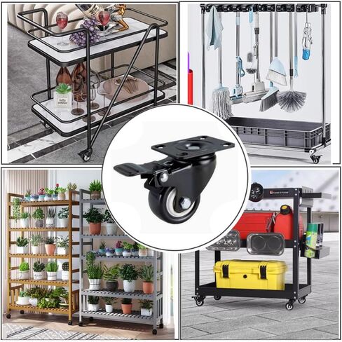 عجلات دوارة مقاس 2 بوصة، عجلات دوارة مع مجموعة فرامل مكونة من 4 عجلات شديدة التحمل مقاس 2 بوصة، عجلات من البولي يوريثين بدون ضوضاء بزاوية 360 درجة للعربة والأثاث ومنضدة العمل (عجلات دوارة مقاس 2 بوصة مع فرامل) in Kuwait