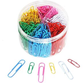 Paper Clips, OUHL 450 Pieces Colored Paperclips, Medium 28mm and Jumbo Sizes 50mm, 6 Assorted Colors Office Clips for School Personal Document Organizing Professional Work