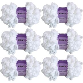 MSD&FT 6 شلات من خيوط الغزل، خيوط الكروشيه، خيوط DIY (أبيض) in Kuwait