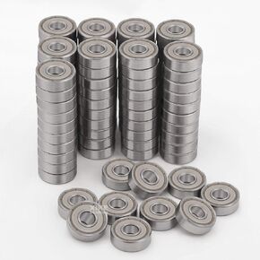 XiKe 100 Pcs 608ZZ Skateboard Bearings,Double Metal Seal Bearings 8x22x7mm,Deep Groove Ball Bearings.