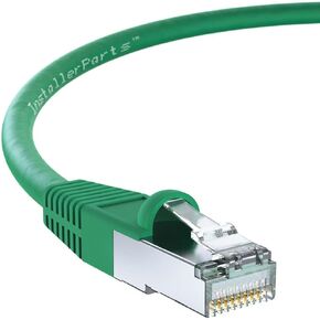 InstallerParts Ethernet Cable CAT5E Cable Shielded (FTP) Booted 3 FT - Green - Professional Series - 1Gigabit/Sec Network/Internet Cable, 350MHZ