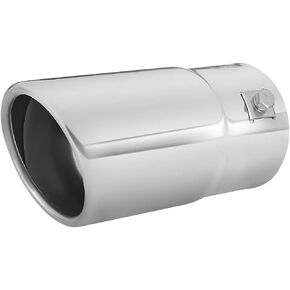 Black Exhaust tip - Fit 1.75 to 2.5 Inch Exhaust Tail Pipe Diameter- Black Coated Stainless Steel - Car Muffler Tips