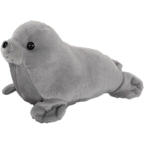 Seal Plush Stuffed Animal Grey Cute Toy Pillow Kawaii Doll for Kids, 9 inch