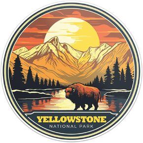 Great Smoky Mountains National Park Sticker - Waterproof Vinyl Decal for Car Bumper, Laptop, Luggage, Water Bottle, Wall, and Window, Size - 3'' X 3'' in Kuwait