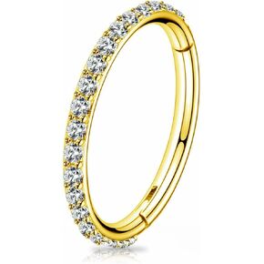 G23 التيتانيوم الحاجز الفرس 16 جرام الذهب يتوقف الأنف هوب الجزء خواتم 10 ملليمتر مكعب زركونيا الغضروف أقراط محارة Daith اللولب روك الزنمة الأذن هيئة ثقب المجوهرات in Kuwait