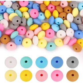 60PCS Silicone Beads, 14mm Hexagon Silicone Beads Bulk Assorted Rubber Large Polygonal Silicone Loose Beads for Keychain Lanyards Bracelet Necklace Jewelry Making DIY Craft