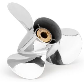 ترقية مروحة القارب OEM من الفولاذ المقاوم للصدأ 10 3/8 × 13 مروحة خارجية تناسب محركات ميركوري 25-70 حصان، 13 سنًا، RH- تعزيز سرعة القارب الخاص بك! in Kuwait