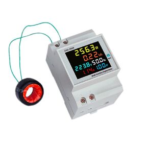 Digital Single Phase Energy Meter Tester Electricity Usage Monitor AC 110V 40V~300V 100A Ampermeter Power Voltmeter Ammeter Voltage Amps Watt Kwh Frequency Power Factor Meter Multimeter (Built-in CT)