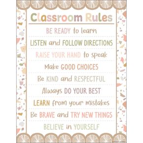 Teacher Created Resources Terrazzo Tones Classroom Rules Chart
