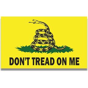 Magnet Me Up: Don't Tread on Me Gadsden Flag Car Magnet Decal - 5x8 Inches, Yellow, Green, and Black, Heavy-Duty Automotive Magnet for Car, Truck, SUV - Show Your Patriotic Freedom Spirit on The Road