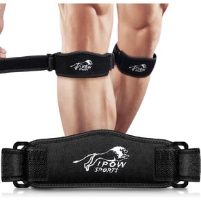 IPOW 2 Pack Thickened Pad & Wide Patella Knee Strap, Pain Relief Patellar Tendon Support, Adjustable Brace Band for Basketball, Running, Jumpers Knee, Volleyball, Tendonitis, Arthritis