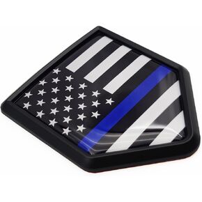 Thin Blue Line American Flag Decal USA Police Sticker Emblem Flags for Honoring Law Enforcement Officers (2 Pack)