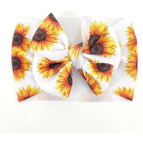 Toddler Infant Baby Boys Girls Stretch Sunflower Floral Bow Hairband Headwear Headband 0-3 Years Handmade Headband, One Size in Saudi Arabia