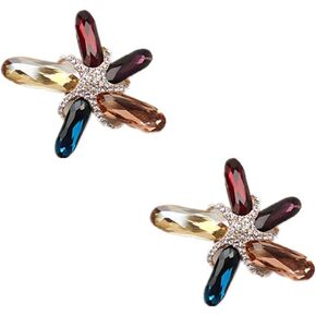 Women Fashion Starfish Shoe Clips Bling Rhinestone Crystal Wedding Bridal Shoe Clips Shoe Charms Pair