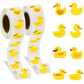 1000 Pcs Rubber Yellow Duck Stickers Cute Duck Decoration for Birthday Party Favor Bags Water Bottle Notebook Decorations,1.5 Inch