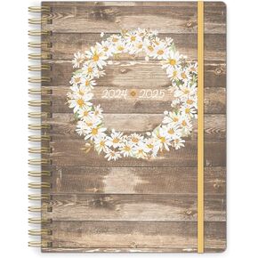 Southworth Academic Planner (July 2024-June 2025), 8.5" x 11, Large Twin Wire, Premium 28 lb./105 GSM Paper, Rustic Daisy Fields (91526)