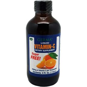 Germa Sugar-Free Liquid Vitamin C. 500 mg. Fast Absorption Dietary Supplement. Immune System Booster. 4 oz / 118ml