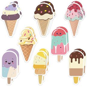 16-Pack Ice Cream Sticky Notes, Ice Cream Party Favors, Cute Sticky Notes, Cute Mini Memo Pad, Perfect for Kids, Office, School, Students, Class Birthday Party Favors and Rewards (16)