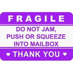 200 قطعة مقاس 2 × 3 بوصة لا تدفع أو تضغط في ملصقات صندوق البريد أرجواني هش شكرًا لك ملصق لاصق للشحن والتعبئة البريدية وحقيبة المجوهرات الحالية in Kuwait