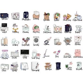 Seasonstorm Woman Kawaii Daily Housework Words Aesthetic Happy Planner Diary Journal Stationery Scrapbooking Stickers Travel Art Supplies
