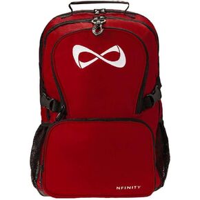 حقيبة ظهر Nfinity Classic Cheer للتشجيع مع محفظة قابلة للفصل وحامل زجاجات وحقيبة كمبيوتر محمول (أزرق داكن)