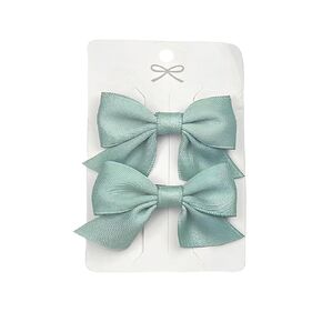 SEVENHEAD Bow Hair Clips Black 1 Pair 2.16 inch Baby Fully Covered Barrettes Solid Color Grosgrain Ribbon Accessories for Baby Girls Infants and Toddlers