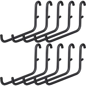 12 Pcs Pegboard Hooks, 6 x 9.5 Centimeters, Pegboard Accessories Compatible with IKEA Skadis Pegboard, Long Pegboard Hooks Set Metal Storage Tool Waterproof Home Office Indoor Supply (White)