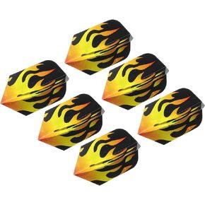 PATIKIL Slim Dart Flights, 6 Pack PET Unique Design Dart Accessories for Steel Tip Dart and Soft Tip Darts, Black Yellow