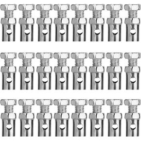 Throttle Cable Ends, 24 Pieces Cable Stop Throttle Cable End Fittings Repair Kit for Motorcycle Motorized Bike Scooter Garden Tractor Parts, Silver