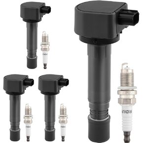 Ignition Coil Pack UF582 & Iridium Spark Plugs Set of 4 Compatible with 2006 2007 2008 2009 2010 2011 Honda Civic 1.8L Replace#GN10324, 5C1637